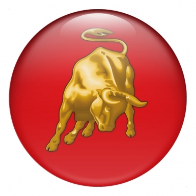 Lamborghini Emblem for Wheel Caps Red with Bull Logo