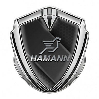 Hamann Bodyside Domed Emblem Silver Dark Panel Chrome Pegasus