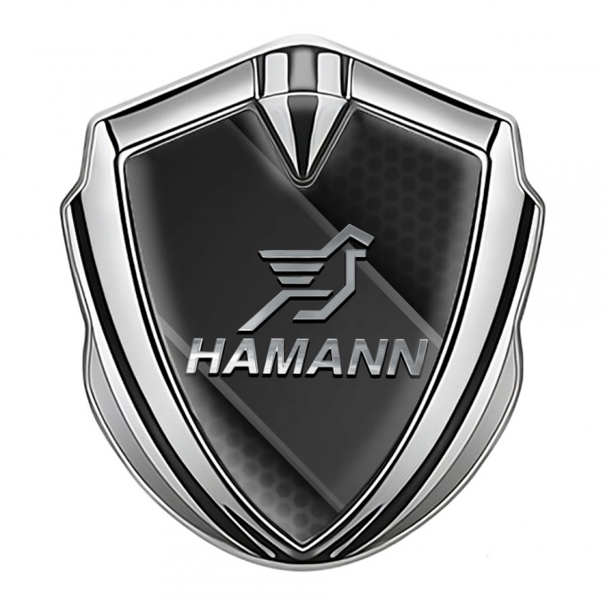 Hamann Bodyside Domed Emblem Silver Dark Panel Chrome Pegasus