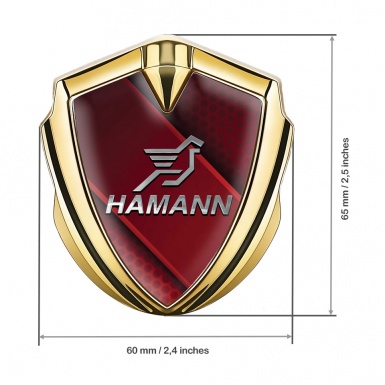 Hamann Emblem Metal Badge Gold Red Pattern Chrome Pegasus Logo