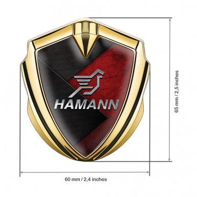 Hamann Silicon Emblem Gold Red Brazed Surface Chrome Pegasus