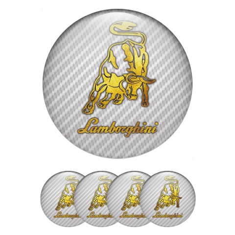 Lamborghini Emblems for Center Caps Gold Logo Design Light Carbon