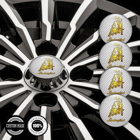Lamborghini Emblems for Center Caps Gold Logo Design Light Carbon