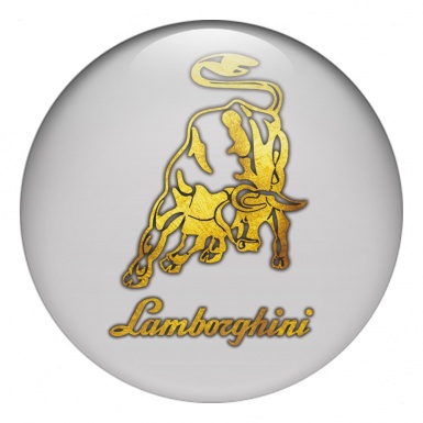 Lamborghini Emblems for Center Caps Gold Logo Design Grey