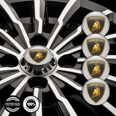 Lamborghini Emblems for Center Caps Carbon Logo Design Grey