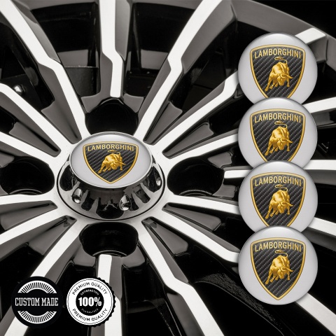 Lamborghini Emblems for Center Caps Carbon Logo Design Grey