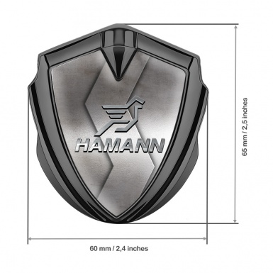 Hamann Emblem Fender Badge Graphite Cut Metal Chrome Pegasus Logo