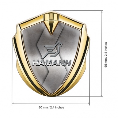 Hamann Emblem Fender Badge Gold Cut Metal Chrome Pegasus Logo