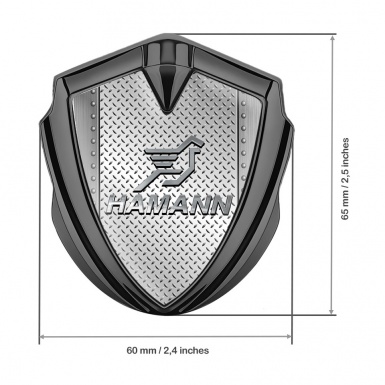 Hamann Fender Emblem Badge Graphite Light Treadplate Chrome Pegasus