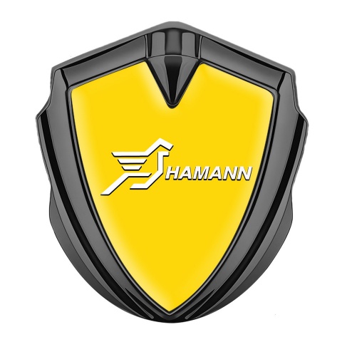 Hamann Bodyside Domed Emblem Graphite Yellow Base White Pegasus Logo