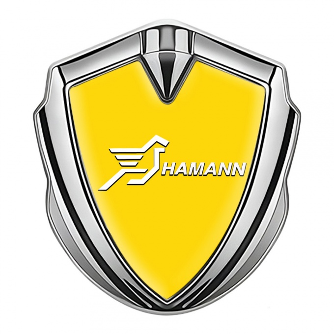 Hamann Bodyside Domed Emblem Silver Yellow Base White Pegasus Logo