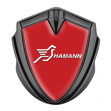 Hamann Emblem Metal Badge Graphite Red Base White Pegasus Logo