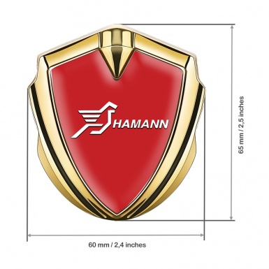 Hamann Emblem Metal Badge Gold Red Base White Pegasus Logo