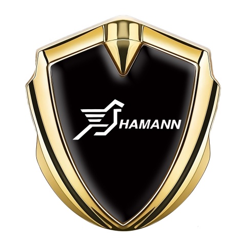 Hamann 3d Emblem Badge Gold Black Base White Pegasus Logo