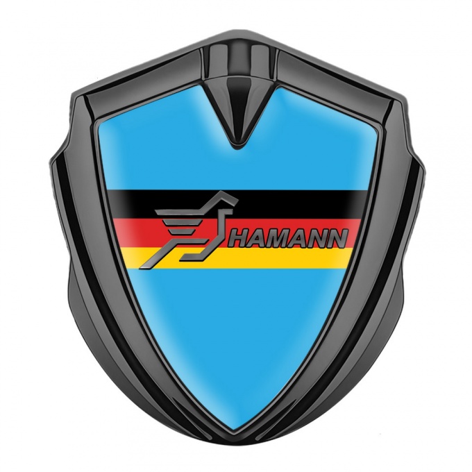 Hamann Silicon Emblem Badge Graphite Glacial Blue Germany Flag Design