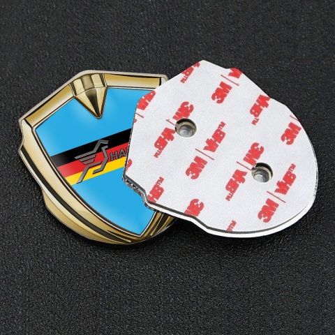 Hamann Silicon Emblem Badge Gold Glacial Blue Germany Flag Design