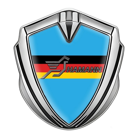 Hamann Silicon Emblem Badge Silver Glacial Blue Germany Flag Design