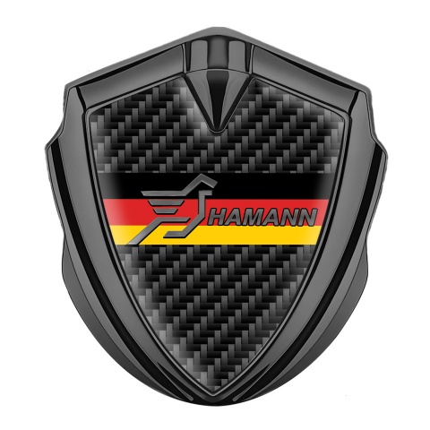 Hamann Emblem Car Badge Graphite Black Carbon Germany Flag Design