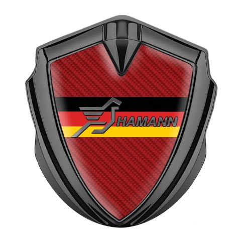 Hamann Metal Domed Emblem Graphite Red Carbon Germany Flag Design