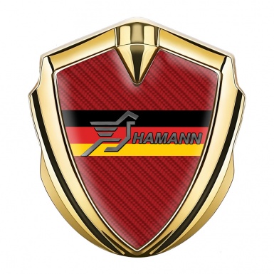 Hamann Metal Domed Emblem Gold Red Carbon Germany Flag Design