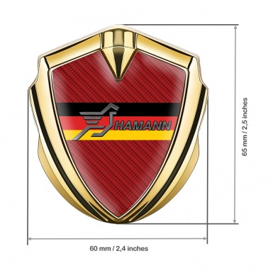 Hamann Metal Domed Emblem Gold Red Carbon Germany Flag Design