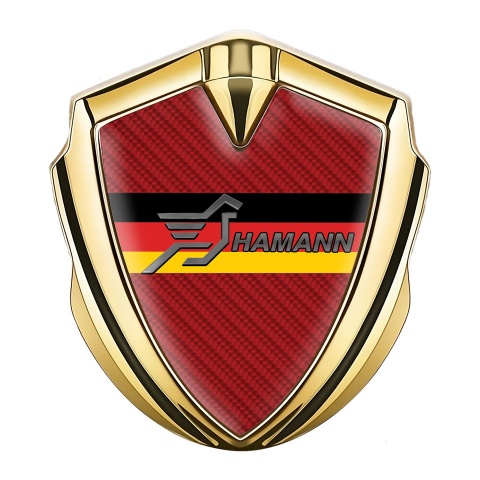 Hamann Metal Domed Emblem Gold Red Carbon Germany Flag Design