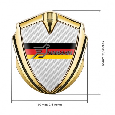 Hamann Badge Self Adhesive Gold White Carbon Germany Flag Design