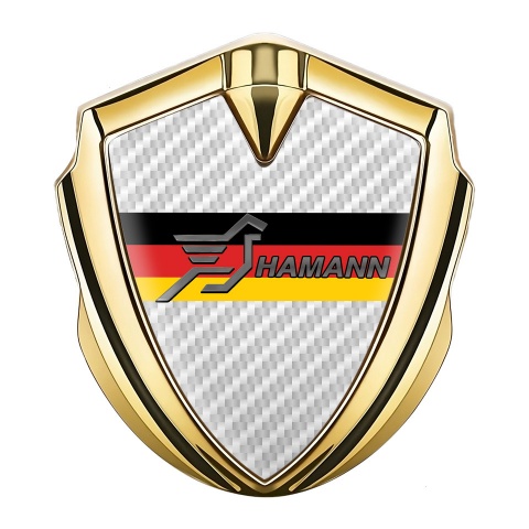 Hamann Badge Self Adhesive Gold White Carbon Germany Flag Design