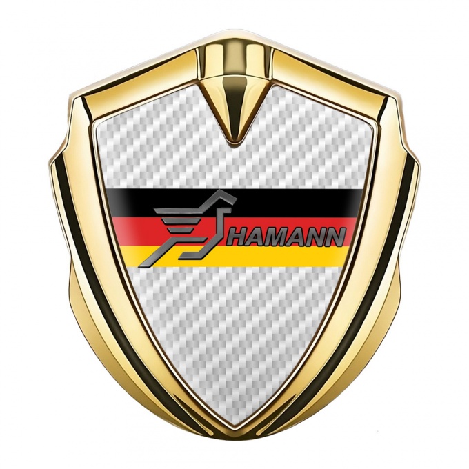 Hamann Badge Self Adhesive Gold White Carbon Germany Flag Design