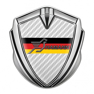 Hamann Badge Self Adhesive Silver White Carbon Germany Flag Design