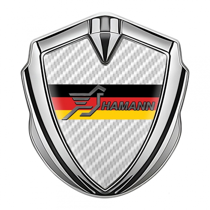 Hamann Badge Self Adhesive Silver White Carbon Germany Flag Design