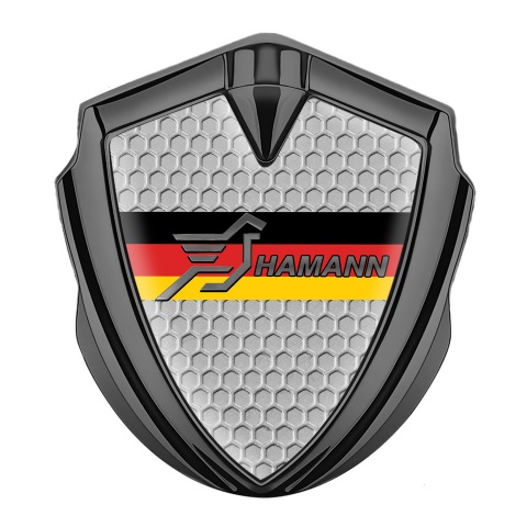 Hamann Emblem Badge Self Adhesive Graphite Honeycomb Germany Flag Design