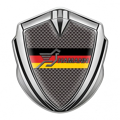 Hamann Emblem Fender Badge Silver Carbon Fiber Germany Flag Design