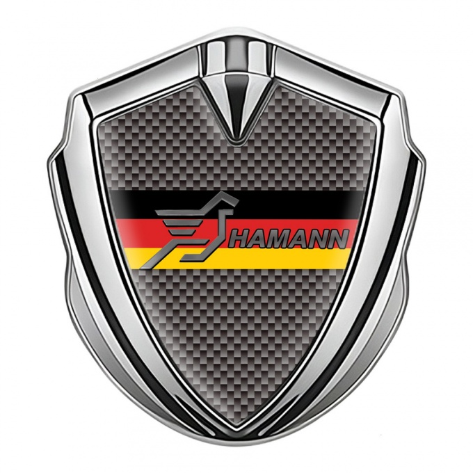 Hamann Emblem Fender Badge Silver Carbon Fiber Germany Flag Design