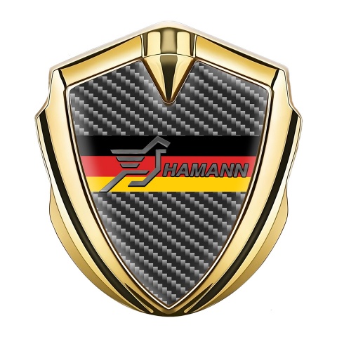 Hamann Fender Emblem Badge Gold Dark Carbon Germany Flag Design