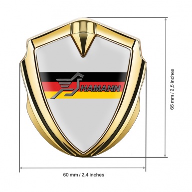 Hamann Emblem Self Adhesive Gold Grey Base Germany Flag Design