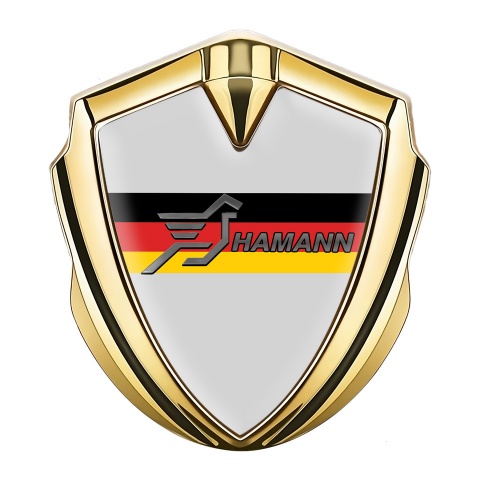 Hamann Emblem Self Adhesive Gold Grey Base Germany Flag Design