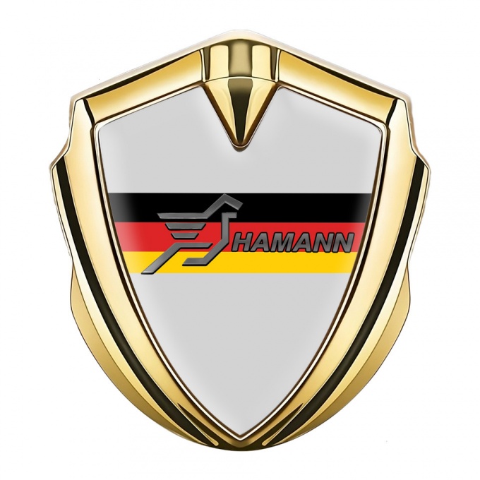 Hamann Emblem Self Adhesive Gold Grey Base Germany Flag Design