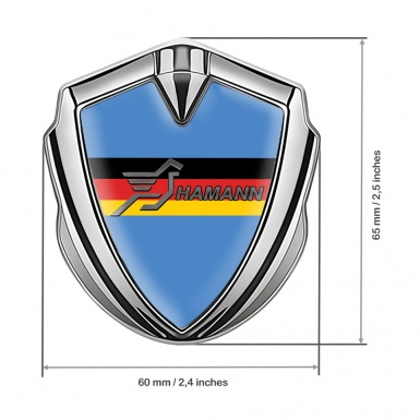 Hamann Metal Emblem Badge Silver Blue Base Germany Flag Design