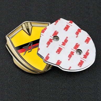 Hamann Bodyside Domed Emblem Gold Yellow Base Germany Flag Design