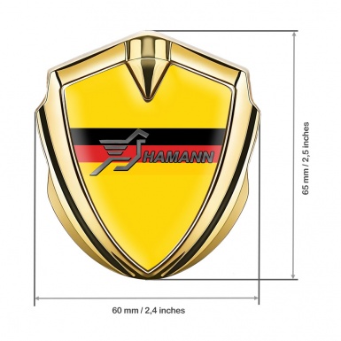 Hamann Bodyside Domed Emblem Gold Yellow Base Germany Flag Design