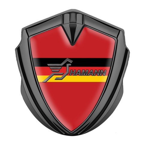 Hamann 3d Emblem Badge Graphite Crimson Print Germany Flag Design