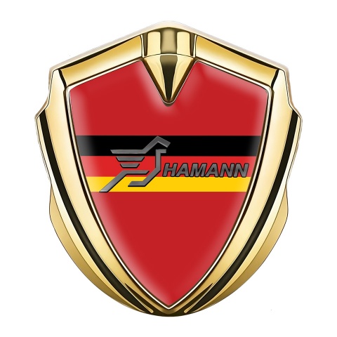 Hamann 3d Emblem Badge Gold Crimson Print Germany Flag Design