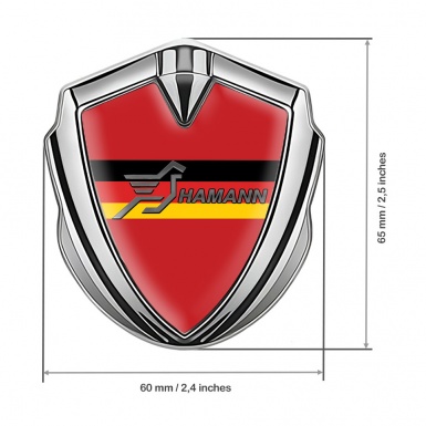 Hamann 3d Emblem Badge Silver Crimson Print Germany Flag Design