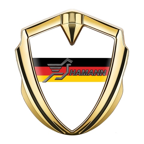Hamann Silicon Emblem Gold Pure White Germany Flag Design
