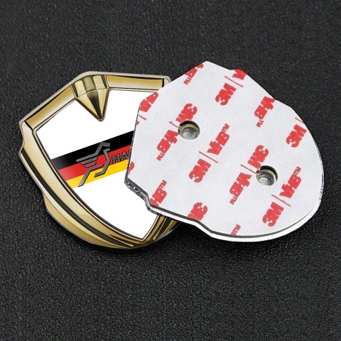 Hamann Silicon Emblem Gold Pure White Germany Flag Design