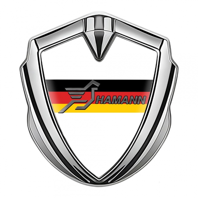 Hamann Silicon Emblem Silver Pure White Germany Flag Design