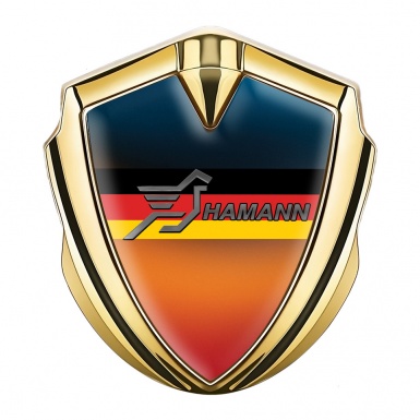 Hamann Emblem Car Badge Gold Multicolor Germany Flag Edition