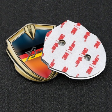 Hamann Emblem Car Badge Gold Multicolor Germany Flag Edition