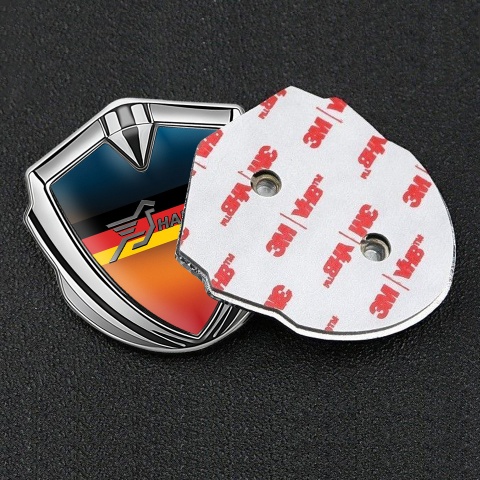 Hamann Emblem Car Badge Silver Multicolor Germany Flag Edition